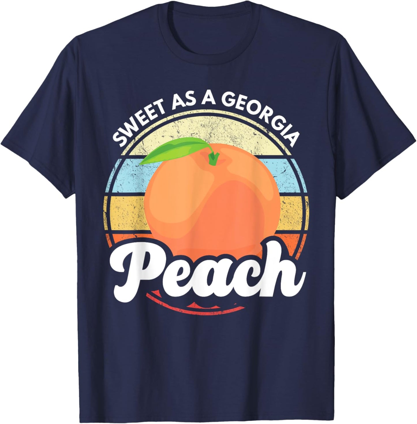 Sweet As A Georgia Peach Southern Belle Georgia Peach State T-Shirt - T-Shirt | Navy