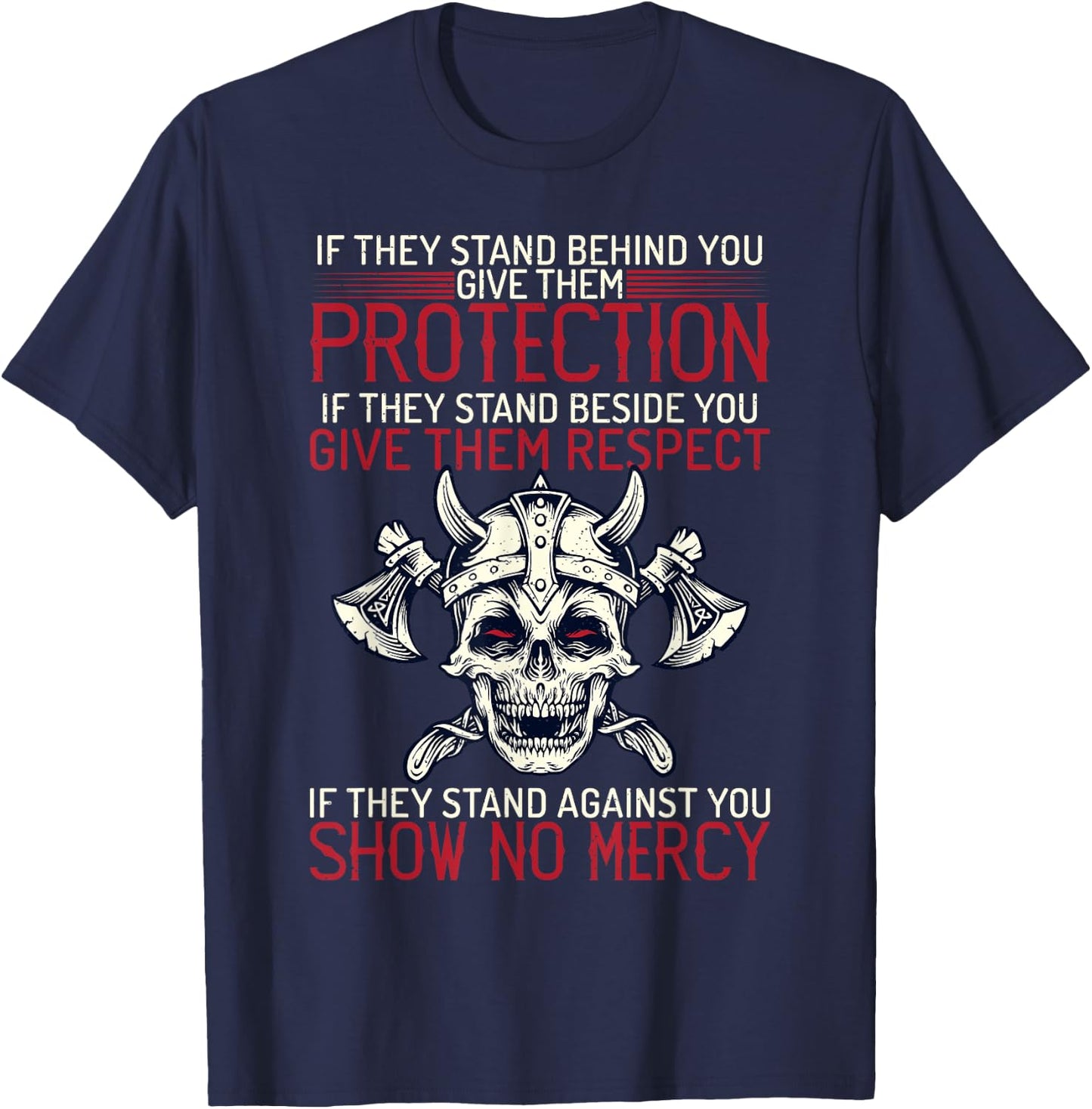 Family protection fighter Valhalla Odin Nordic Viking T-Shirt - T-Shirt | Navy