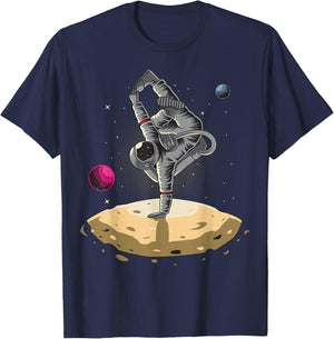 Astronaut Breakdancing On The Moon T-Shirt - T-Shirt | Navy