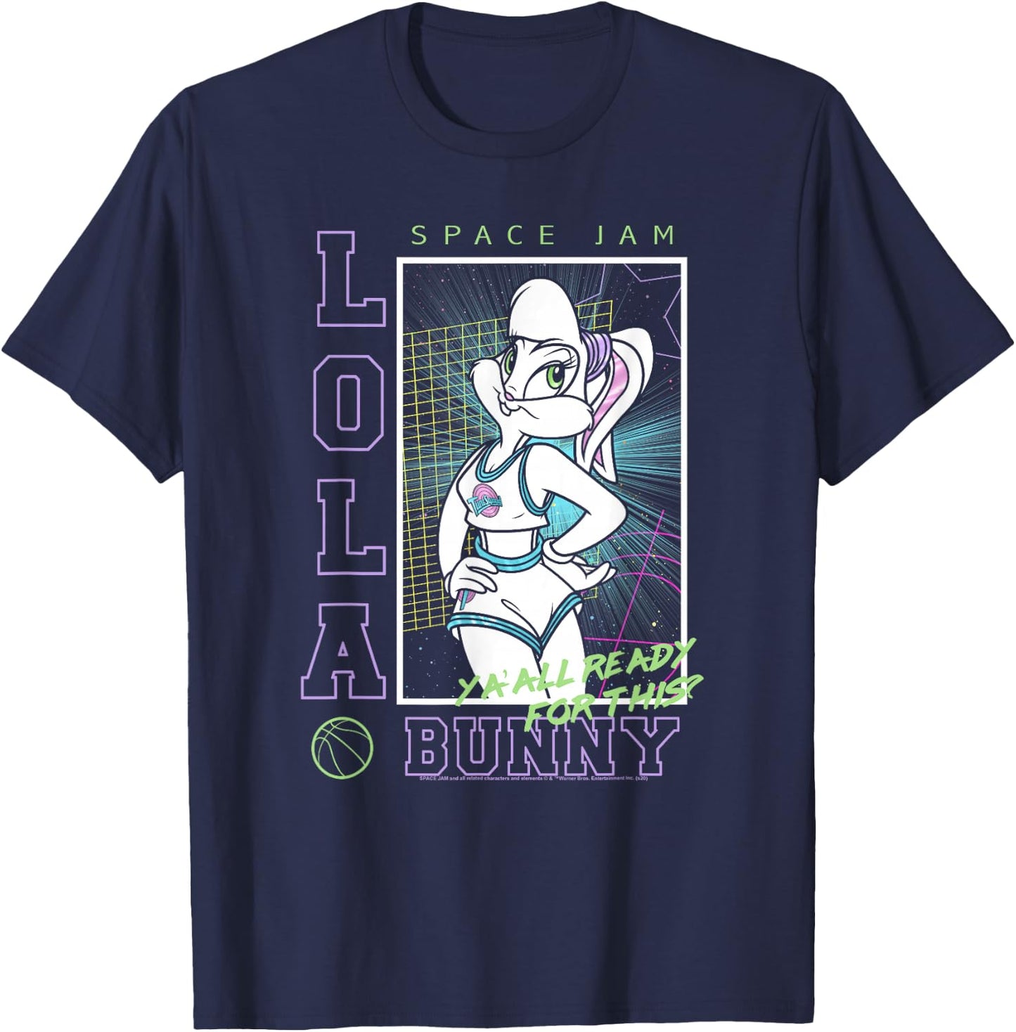 Space Jam Classic Lola Bunny Ya'll Ready for This Poster T-Shirt - T-Shirt | Navy