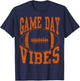 Game Day Vibes Orange Football Vintage Distressed T-Shirt - T-Shirt | Navy