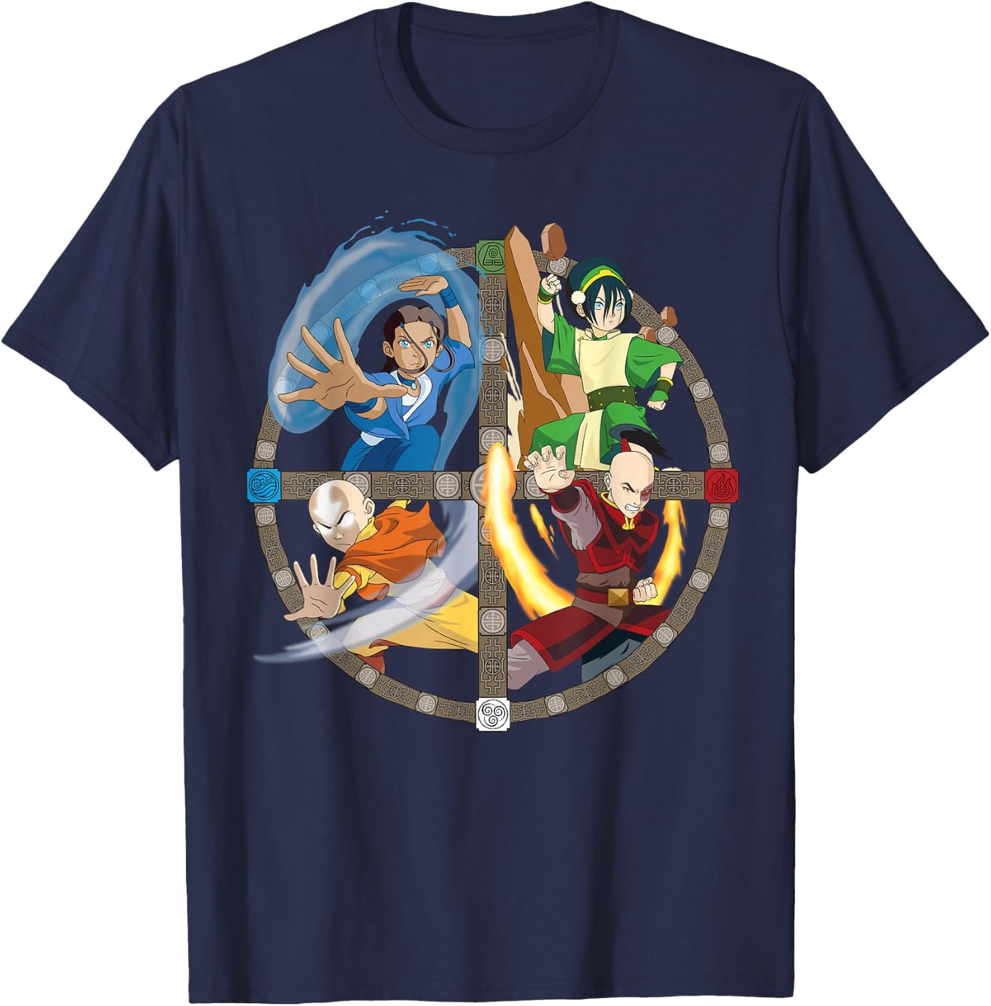 Avatar: The Last Airbender All Characters Small T-Shirt - T-Shirt | Navy
