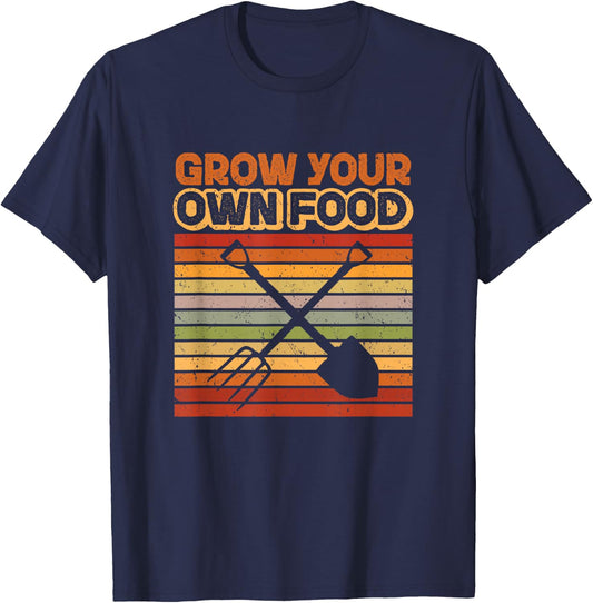 Gardener Gardening garden trees plants grow your own food T-Shirt - T-Shirt | Navy