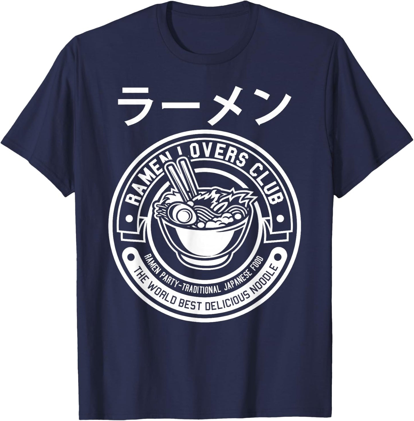 MAD LABS Ramen Noodle , Cool Ramen Lovers Club, Japanese Anime , Black, Small T-Shirt - T-Shirt | Navy