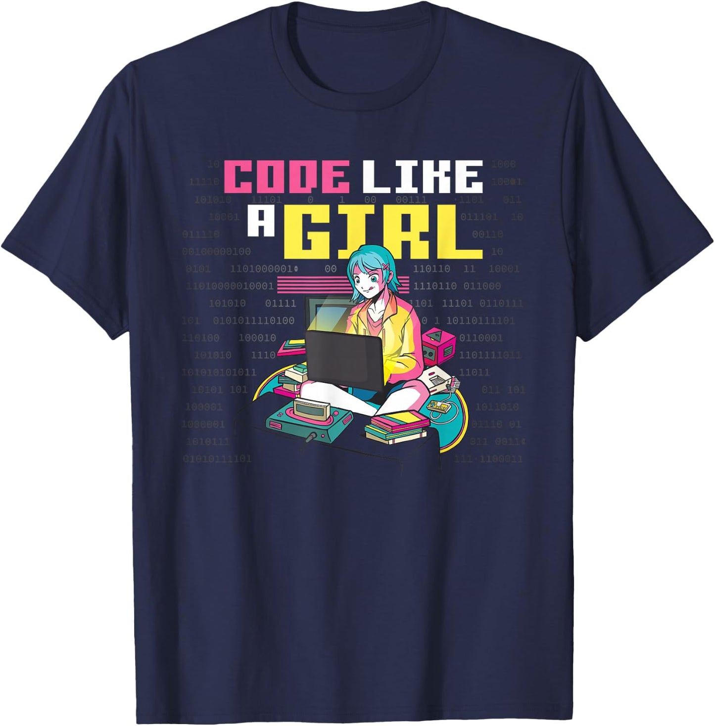 Code Like A Girl T-Shirt - T-Shirt | Navy