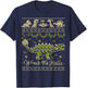 Ankylosaurus Dinosaur Christmas Sweater T-Shirt - T-Shirt | Navy