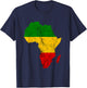 Rasta Reggae Africa Map Outline African Roots T-Shirt - T-Shirt | Navy
