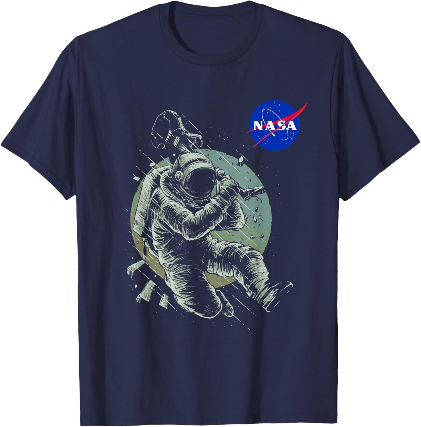 NASA Astronaut Guitar Player Rocker T-Shirt - T-Shirt | Navy
