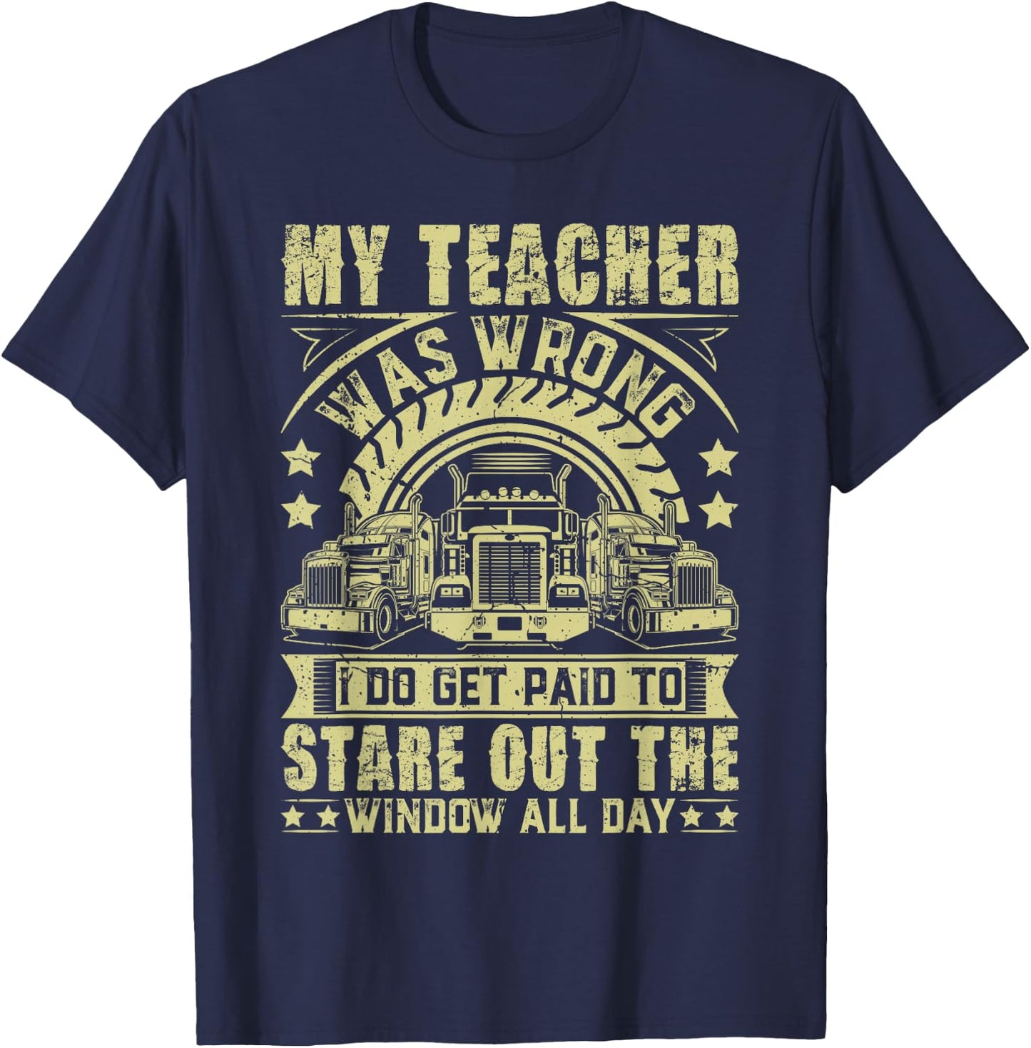 Funny Trucker Shirt Women Semi Truck Driver T-Shirt - T-Shirt | Navy