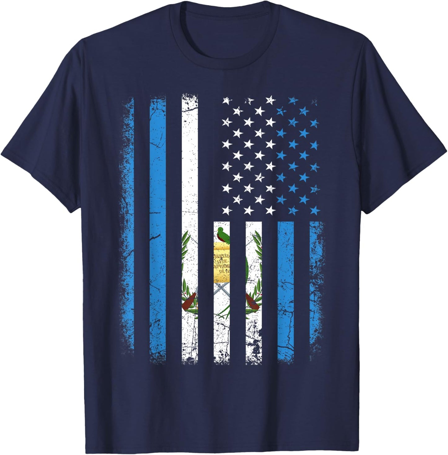 Guatemalan American Flag Guatemalan Roots Guatemala America T-Shirt - T-Shirt | Navy