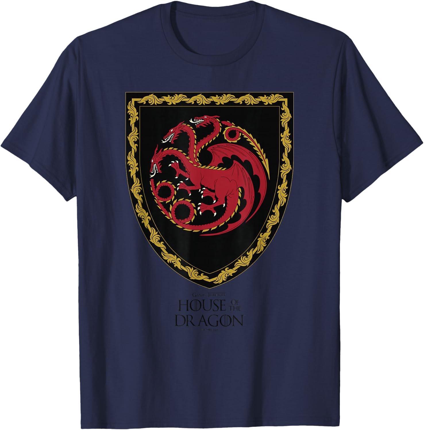 House of the Dragon House Targaryen Shield T-Shirt - T-Shirt | Navy