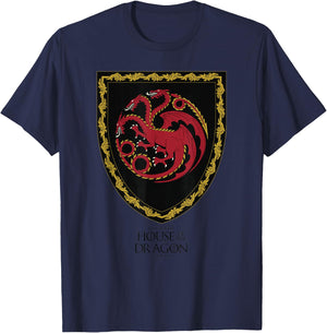 House of the Dragon House Targaryen Shield T-Shirt - T-Shirt | Navy