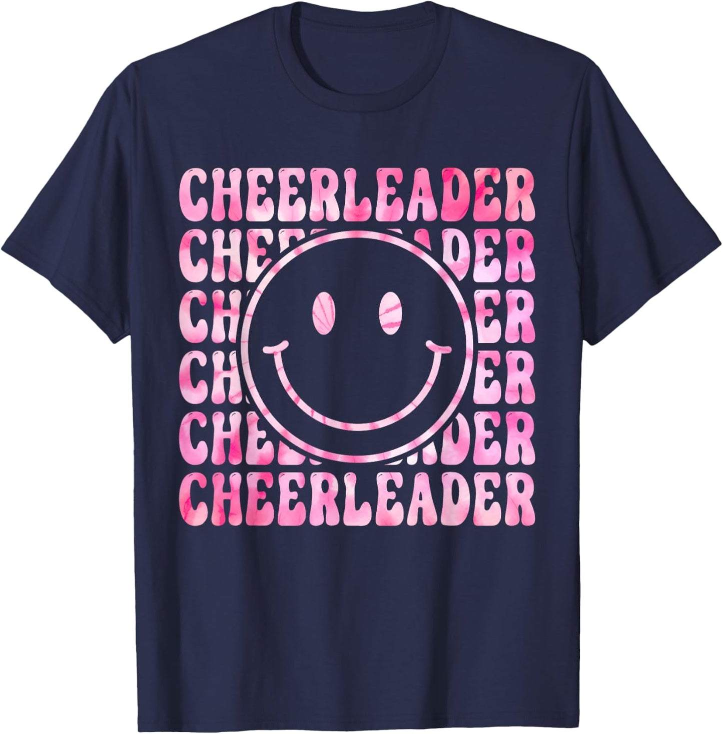 Cute Tie Dye Cheerleading for Cheerleader Squad BFF Cheer T-Shirt - T-Shirt | Navy