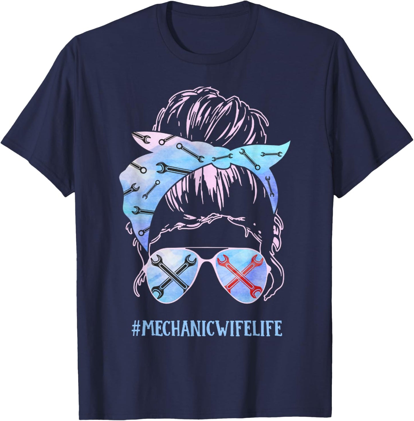 Mechanic Wife Life T-Shirt - T-Shirt | Navy