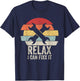 Vintage Retro Relax I Can Fix It Shirt Funny Mechanic T-Shirt - T-Shirt | Navy