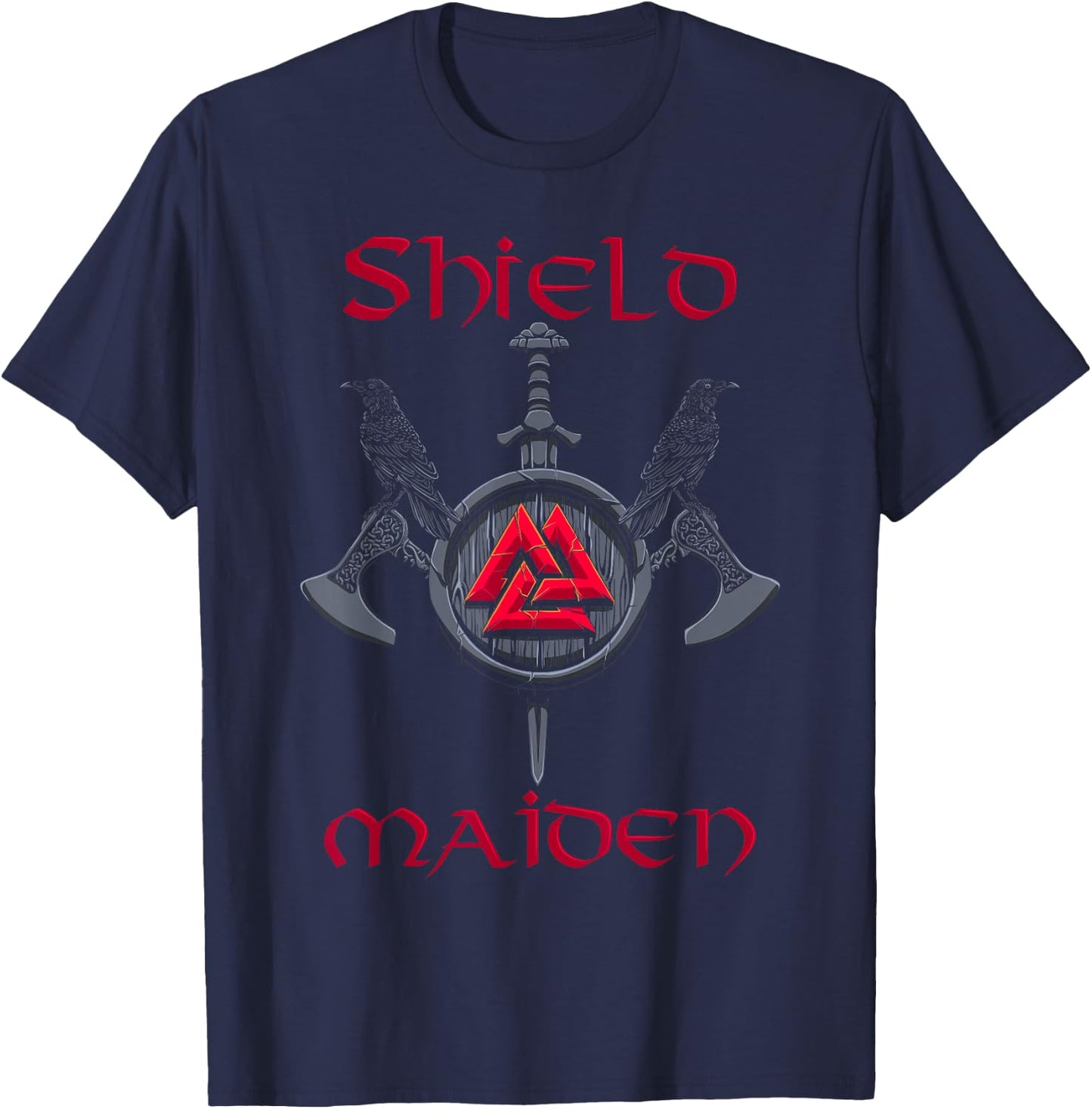 Shield Maiden - Female Viking Warrior - Strong Woman T-Shirt - T-Shirt | Navy