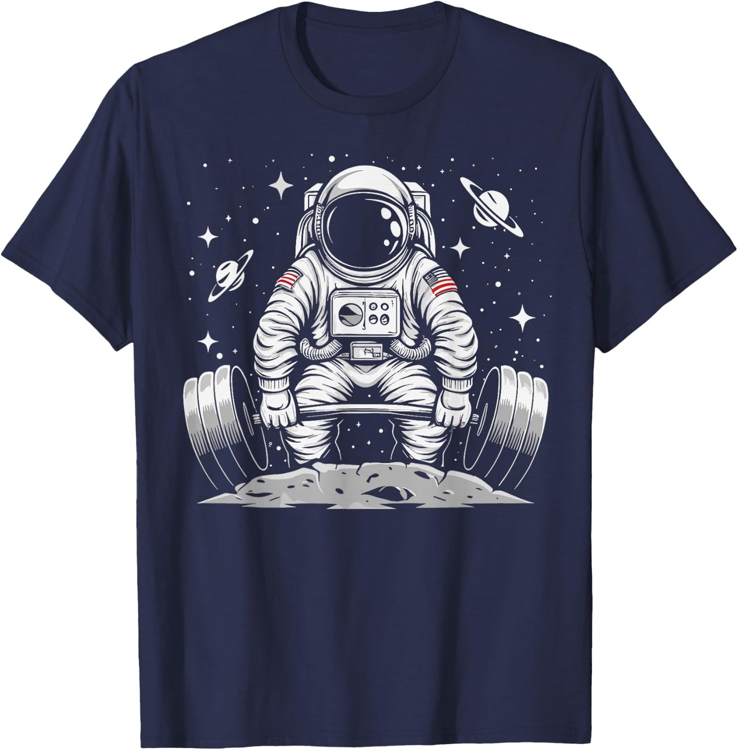 Fitness Planet Astronaut Space Astronaut Weightlifting T-Shirt - T-Shirt | Navy