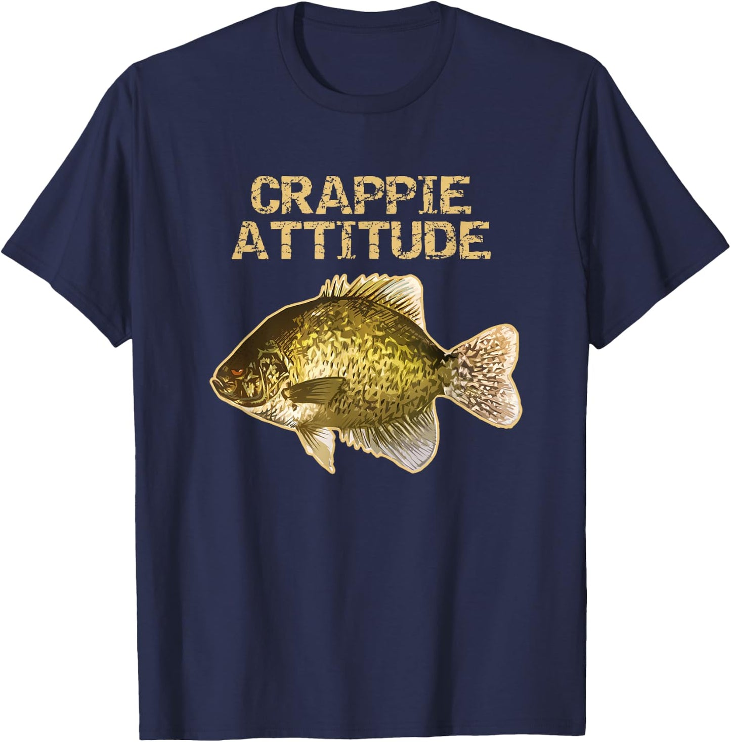 Crappie Fishing | Crappie Attitude T-Shirt - T-Shirt | Navy