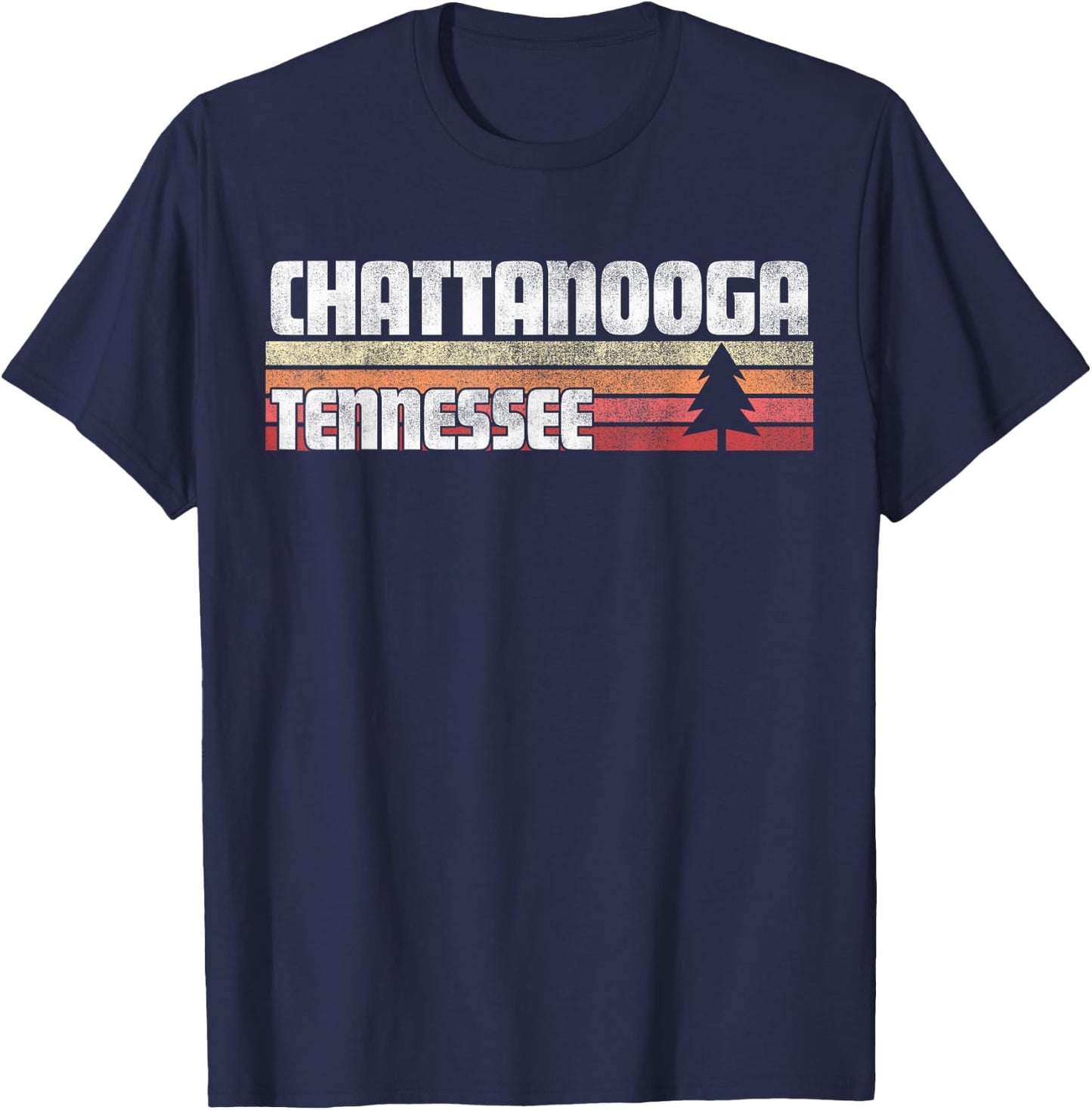 Chattanooga Tennessee TN Gift Retro Vintage 70s 80s 90s T-Shirt - T-Shirt | Navy