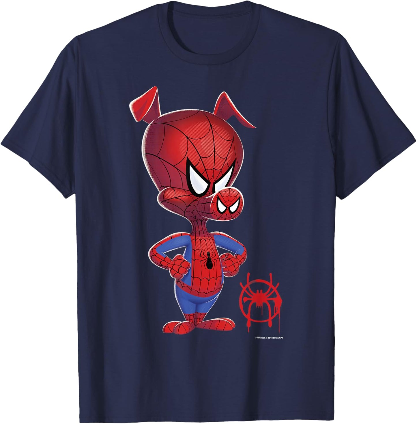 Marvel Spider-Man Spiderverse Spider-Ham Graphic T-Shirt - T-Shirt | Navy