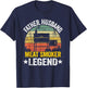 Father Husband Meat Smoker Legend Grilling Dad Meat Smoking T-Shirt - T-Shirt | Navy
