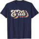Retro Vintage Ella Name Personalized T-Shirt - T-Shirt | Navy