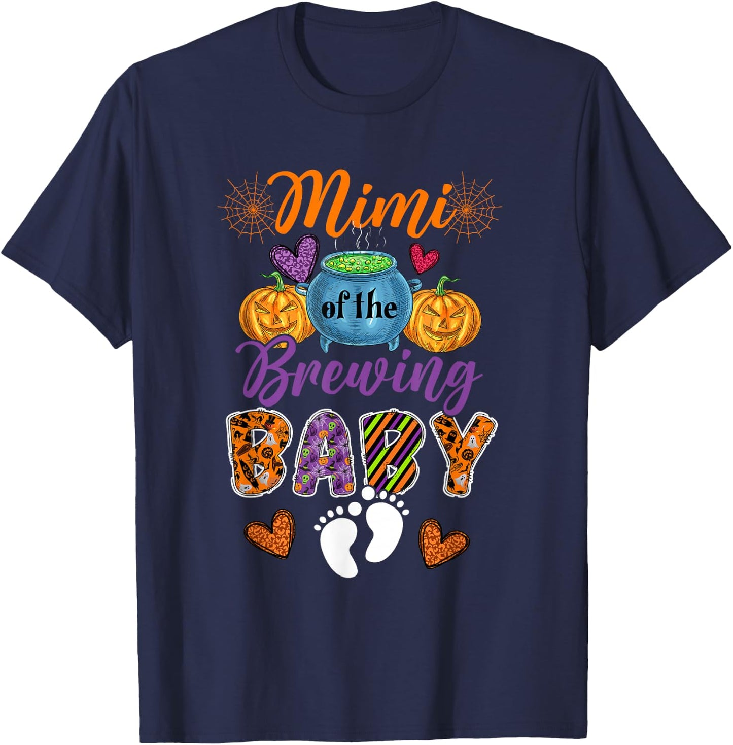 Mimi Of The Brewing Halloween Baby Expecting New Baby T-Shirt - T-Shirt | Navy