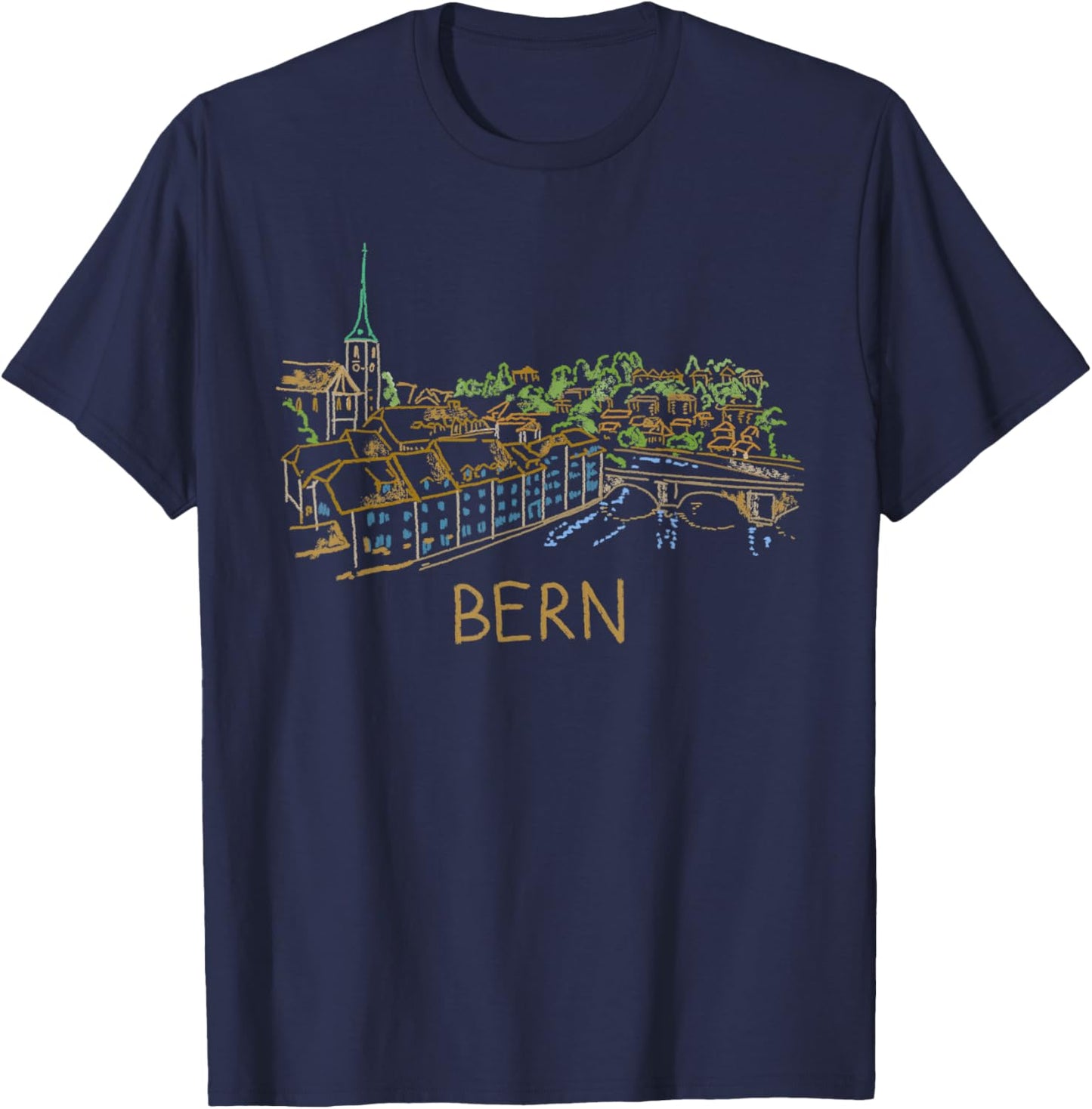 Bern Switzerland Art Gift Men Women T-Shirt - T-Shirt | Navy