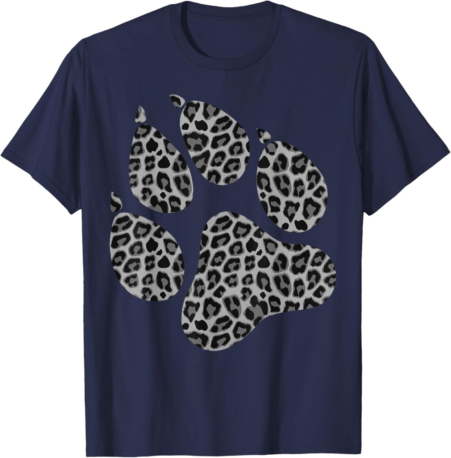 Funny Leopard Print Paw | Cool Cheetah Skin Boys Girls Gift T-Shirt - T-Shirt | Navy
