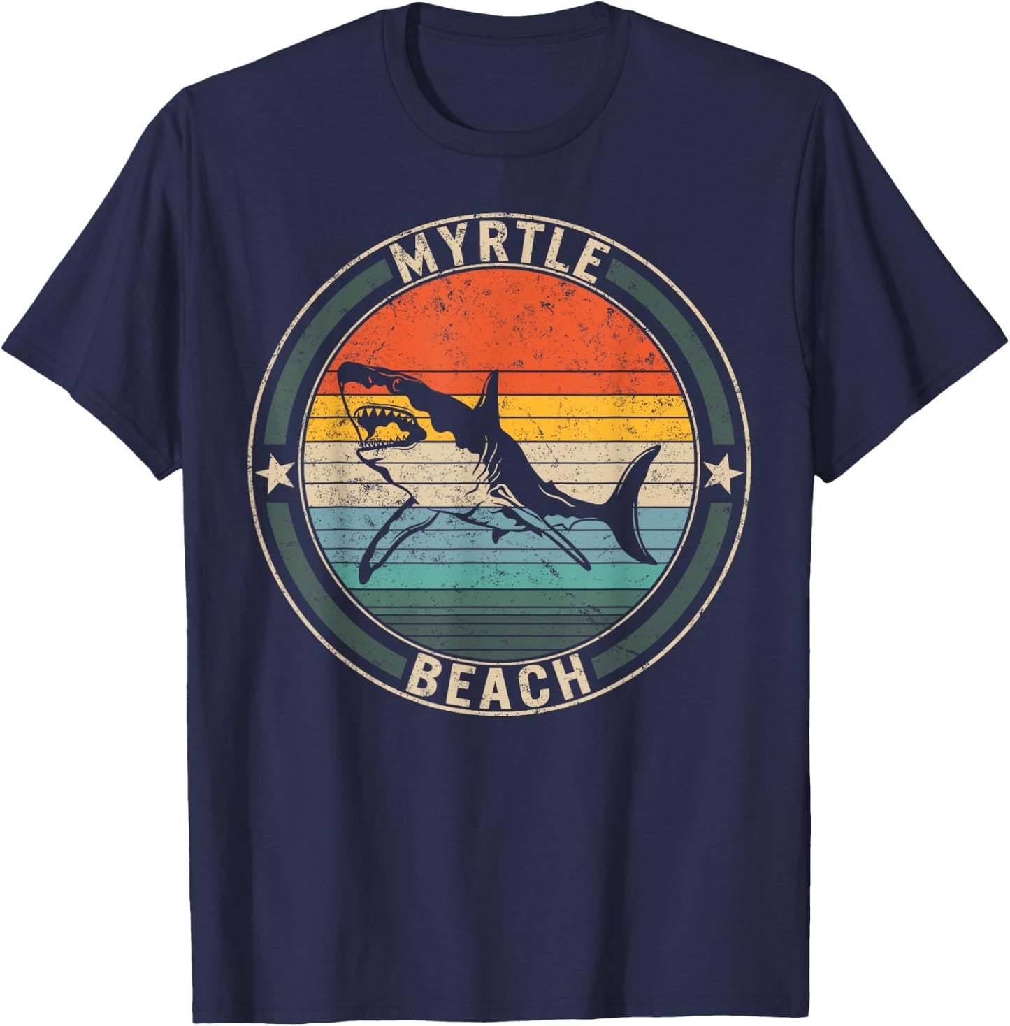 Myrtle Beach South Carolina Shark SC Souvenir Beach Lover T-Shirt - T-Shirt | Navy
