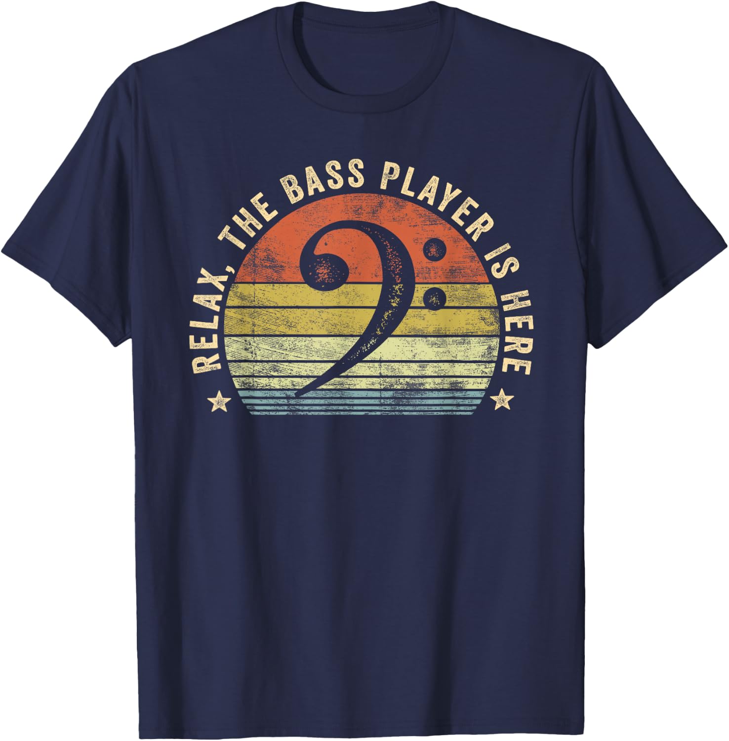 Relax The Bass Player is Here Bassist Gifts Music Guitar Small T-Shirt - T-Shirt | Navy