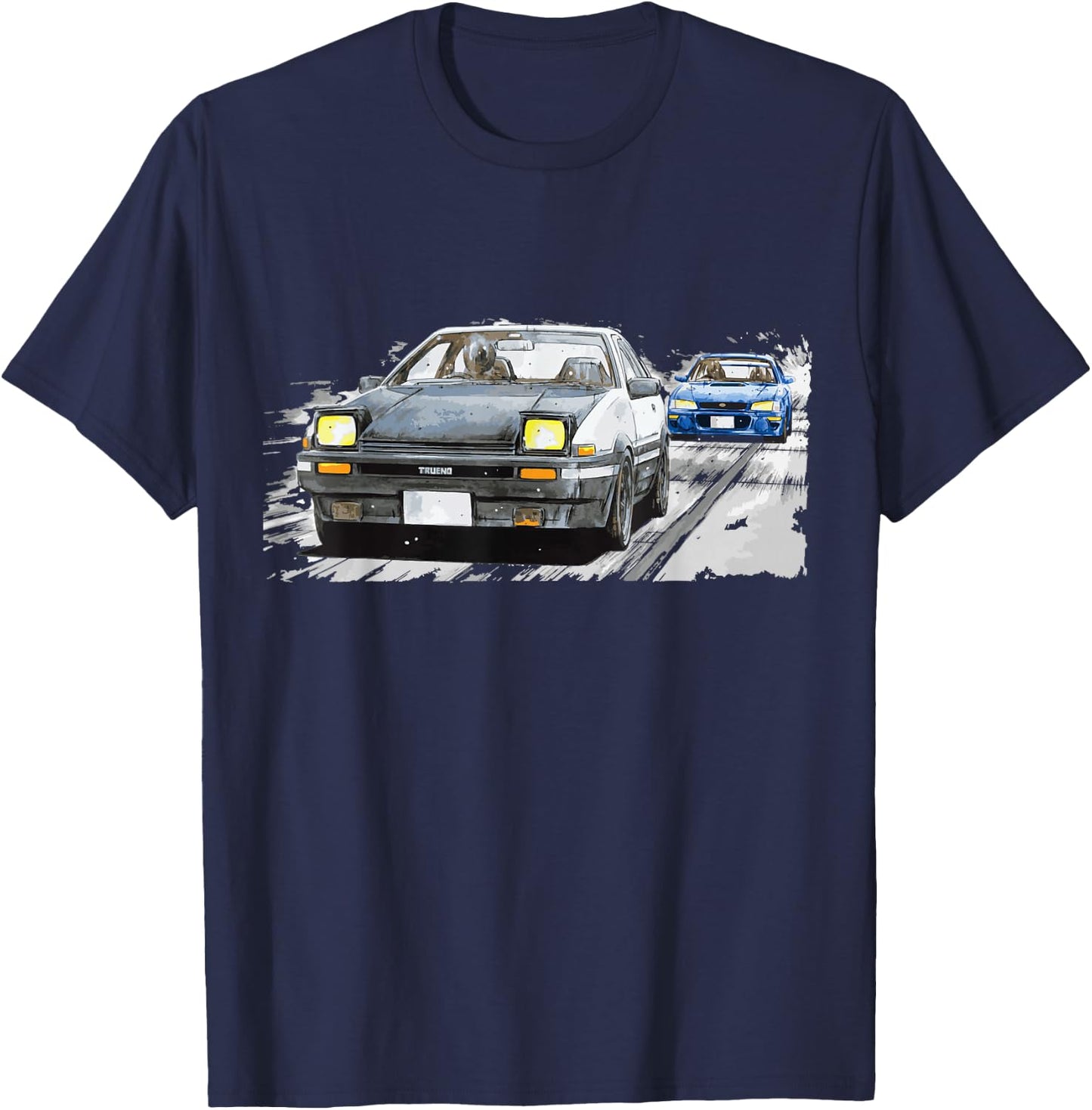 JDM Car Street Drift Race - 86 VS gc8 version 5 anime rally T-Shirt - T-Shirt | Navy