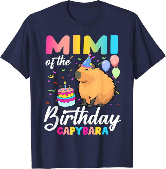 Mimi Of The Birthday Capybara Girl Bday Party Family T-Shirt - T-Shirt | Navy