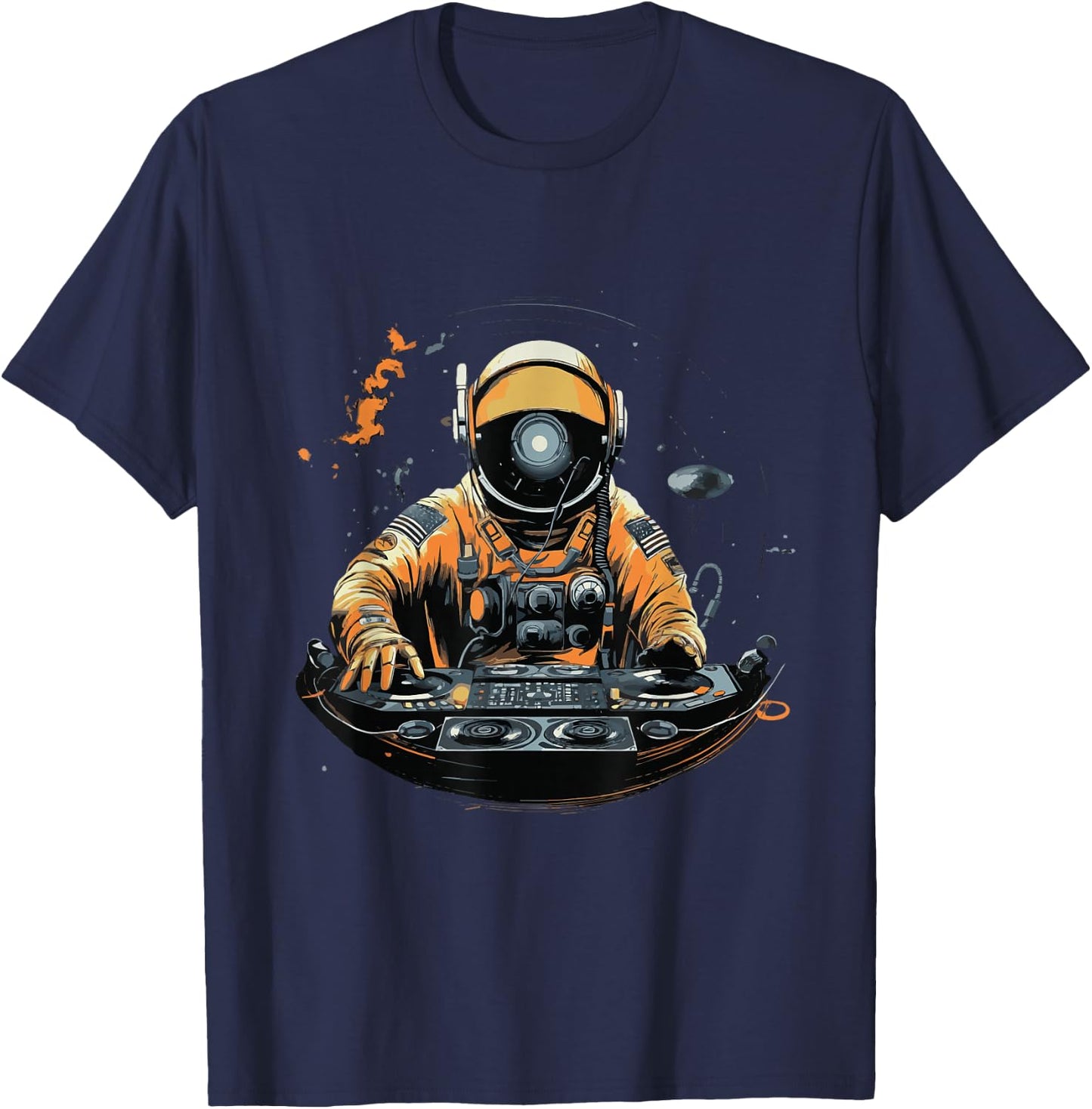 Astronaut DJ In Space T-Shirt - T-Shirt | Navy