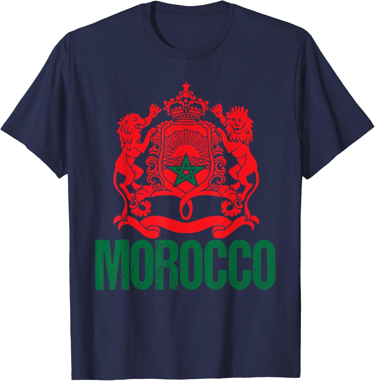 Morocco Football Soccer World 2026 Flag Design Outfit T-Shirt - T-Shirt | Navy