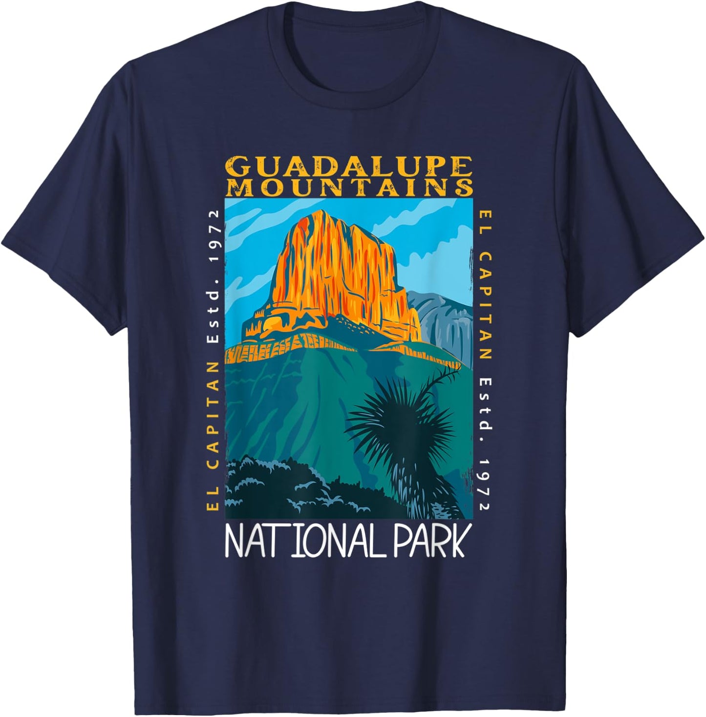 Guadalupe Mountains National Park El Capitan Vintage T-Shirt - T-Shirt | Navy