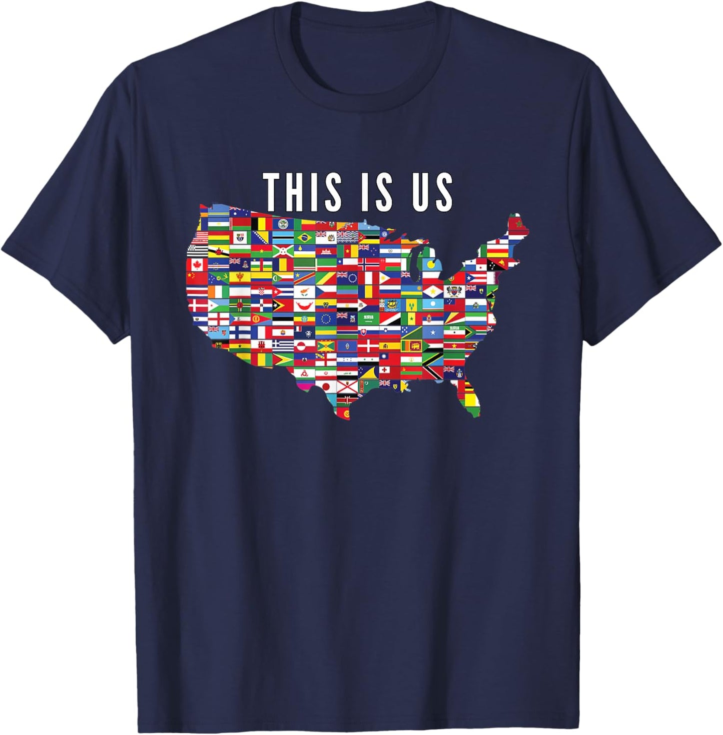 This Is US. Immigration International Flags T-Shirt - T-Shirt | Navy