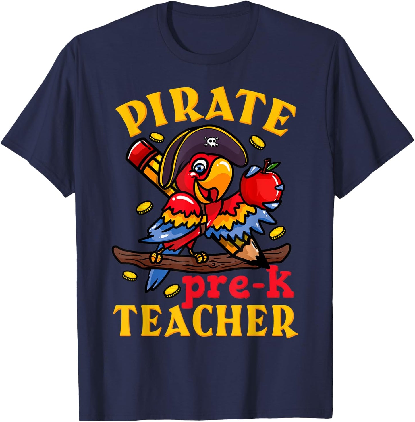 Pirate Pre-K Teacher Preschool Halloween Women Kids T-Shirt - T-Shirt | Navy