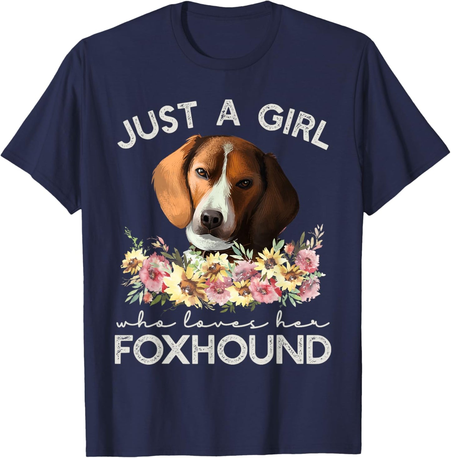 American Foxhound Shirt Just A Girl Who Loves Her Foxhound T-Shirt - T-Shirt | Navy