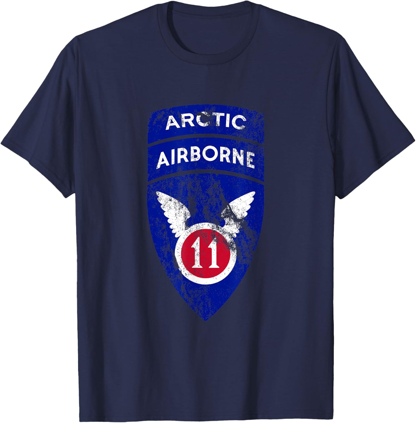 11th Airborne Division Patch - Arctic Angels - Vintage T-Shirt - T-Shirt | Navy