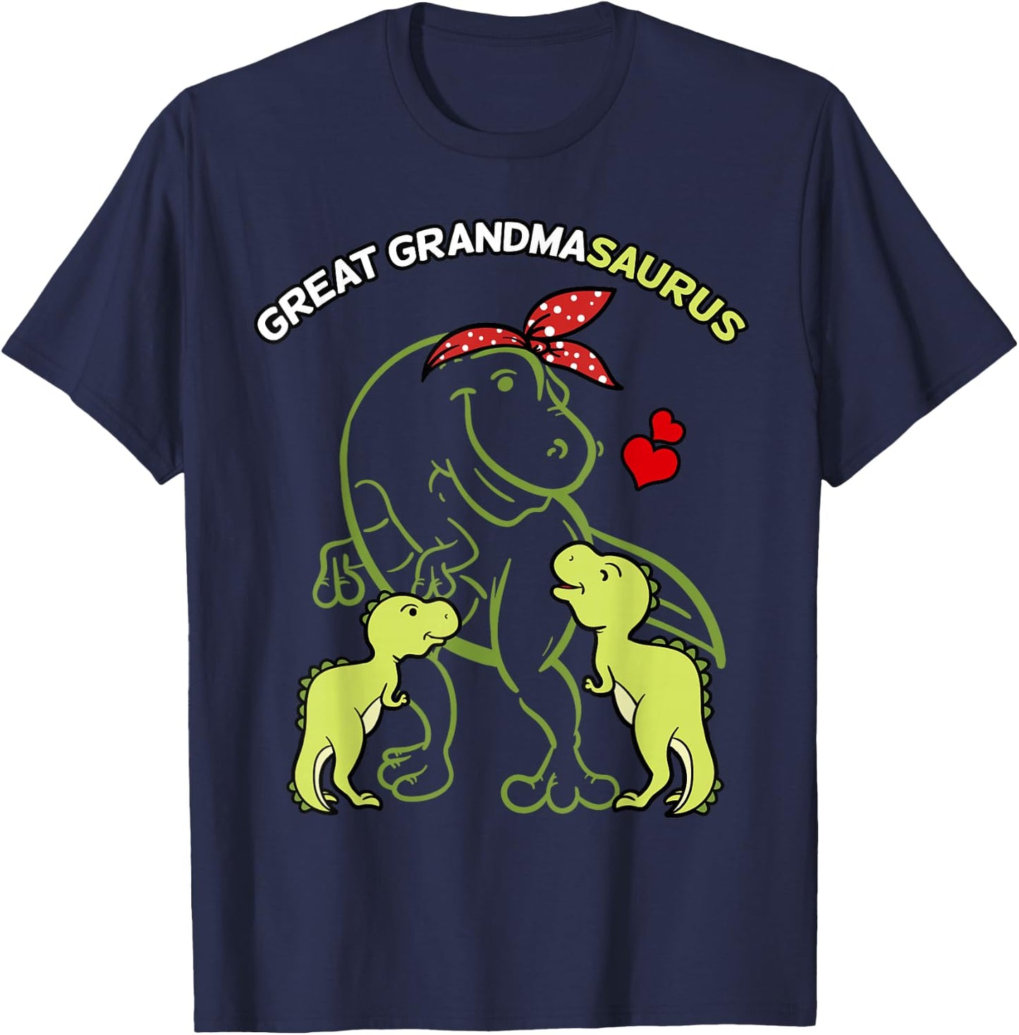 Great Grandmasaurus Great Grandma 2 Kids Dinosaur T-Shirt - T-Shirt | Navy