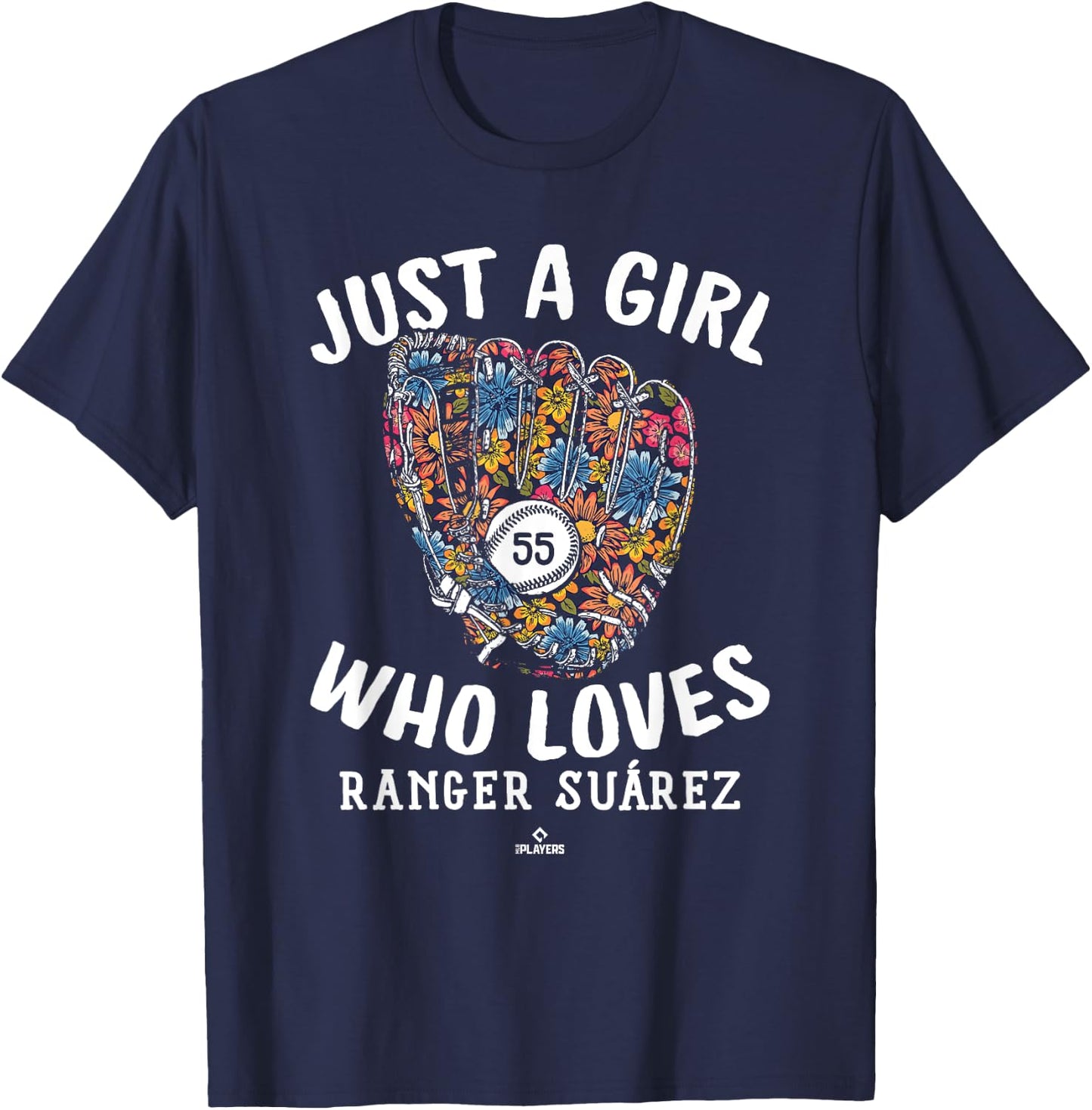 Just A Girl Who Loves Ranger Suarez Philadelphia MLBPA T-Shirt - T-Shirt | Navy