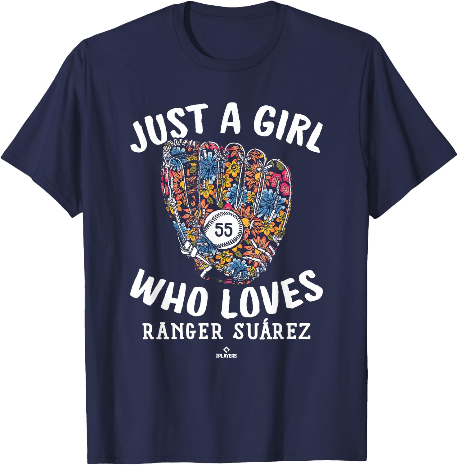 Just A Girl Who Loves Ranger Suarez Philadelphia MLBPA T-Shirt - T-Shirt | Navy