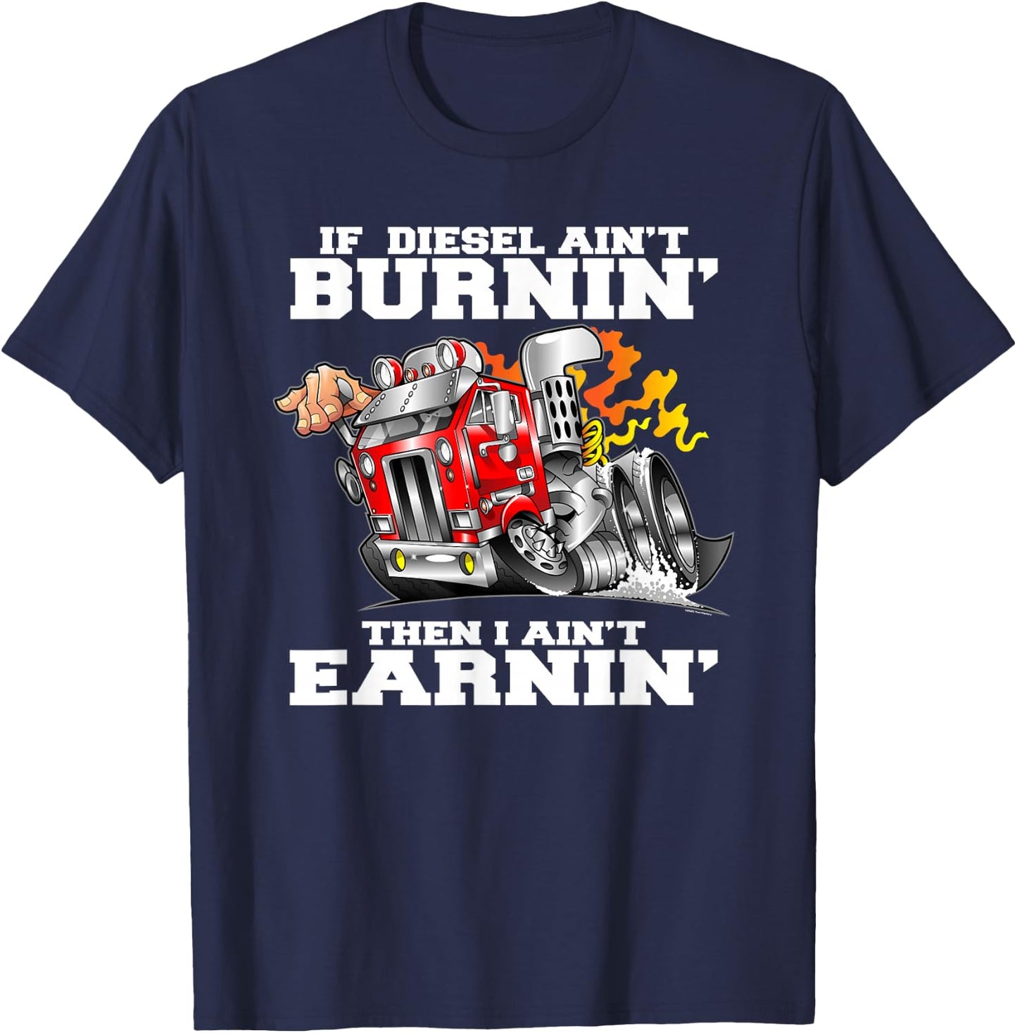 Funny Diesel Truck Driver Big Rig Cabover Truckers T-Shirt - T-Shirt | Navy