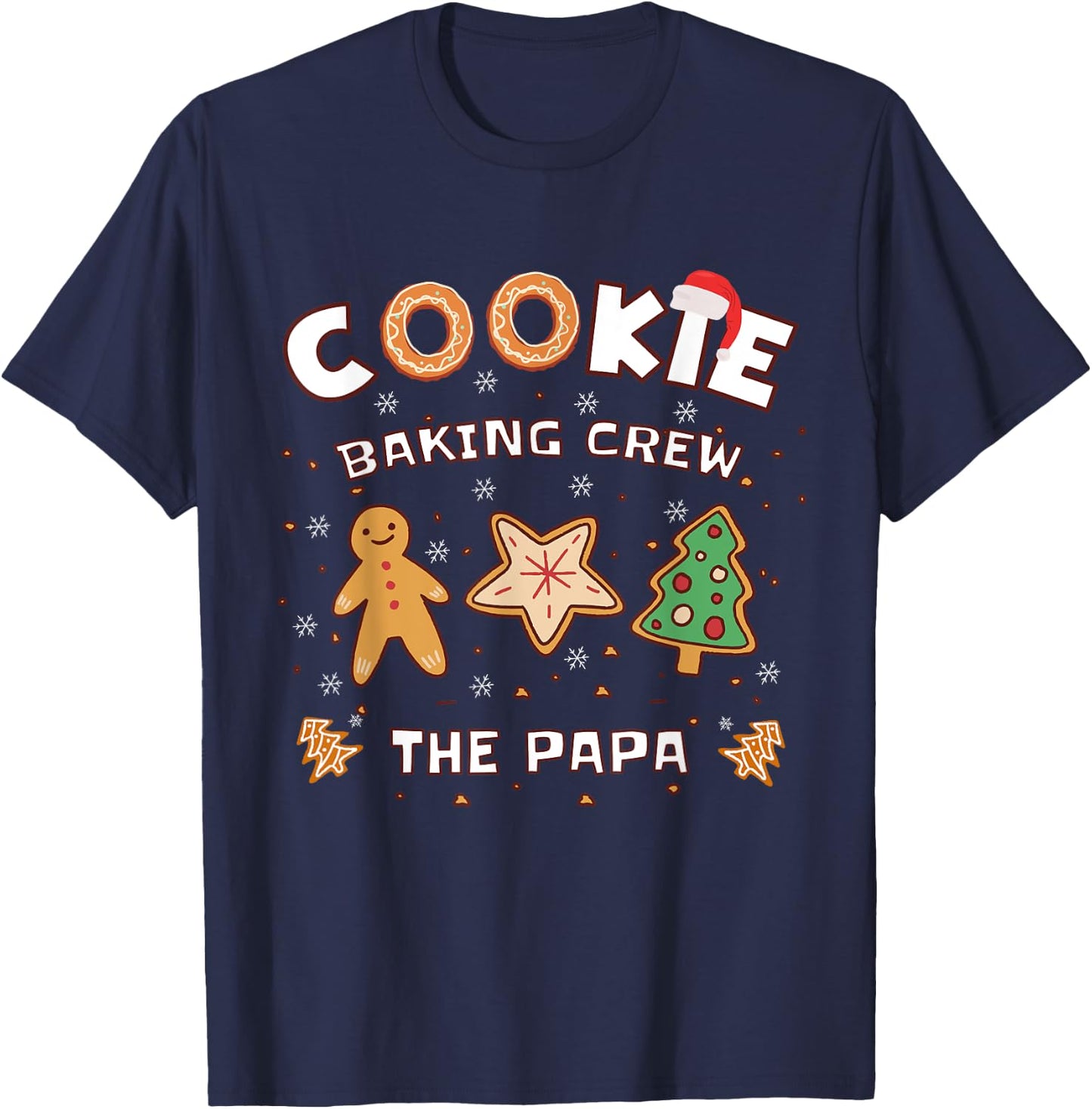 Family Christmas Cookie Baking Crew for the Papa Baker T-Shirt - T-Shirt | Navy