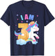 3 Years old 3 birthday outfit Boy girl Unicorn T-Shirt - T-Shirt | Navy