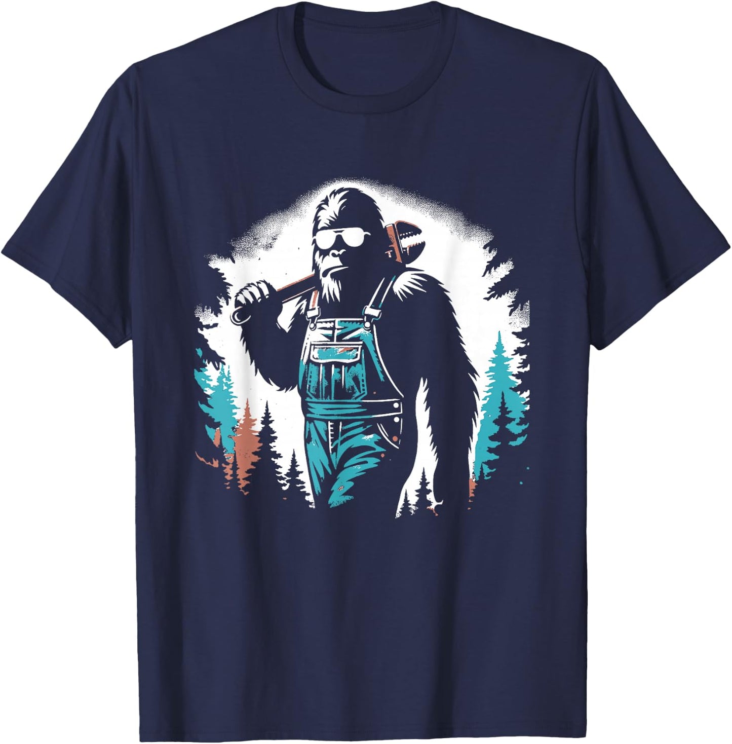 Bigfoot Plumber - Funny Plumber Bigfoot Sasquatch Lover T-Shirt - T-Shirt | Navy