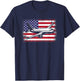Airplane US Flag Pilot Aviation Men Women T-Shirt - T-Shirt | Navy