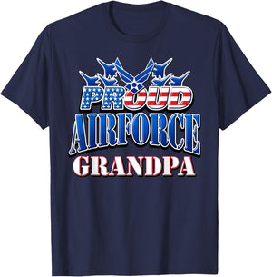 Proud Air Force Grandpa Shirt Grandparents Day USA Military T-Shirt - T-Shirt | Navy