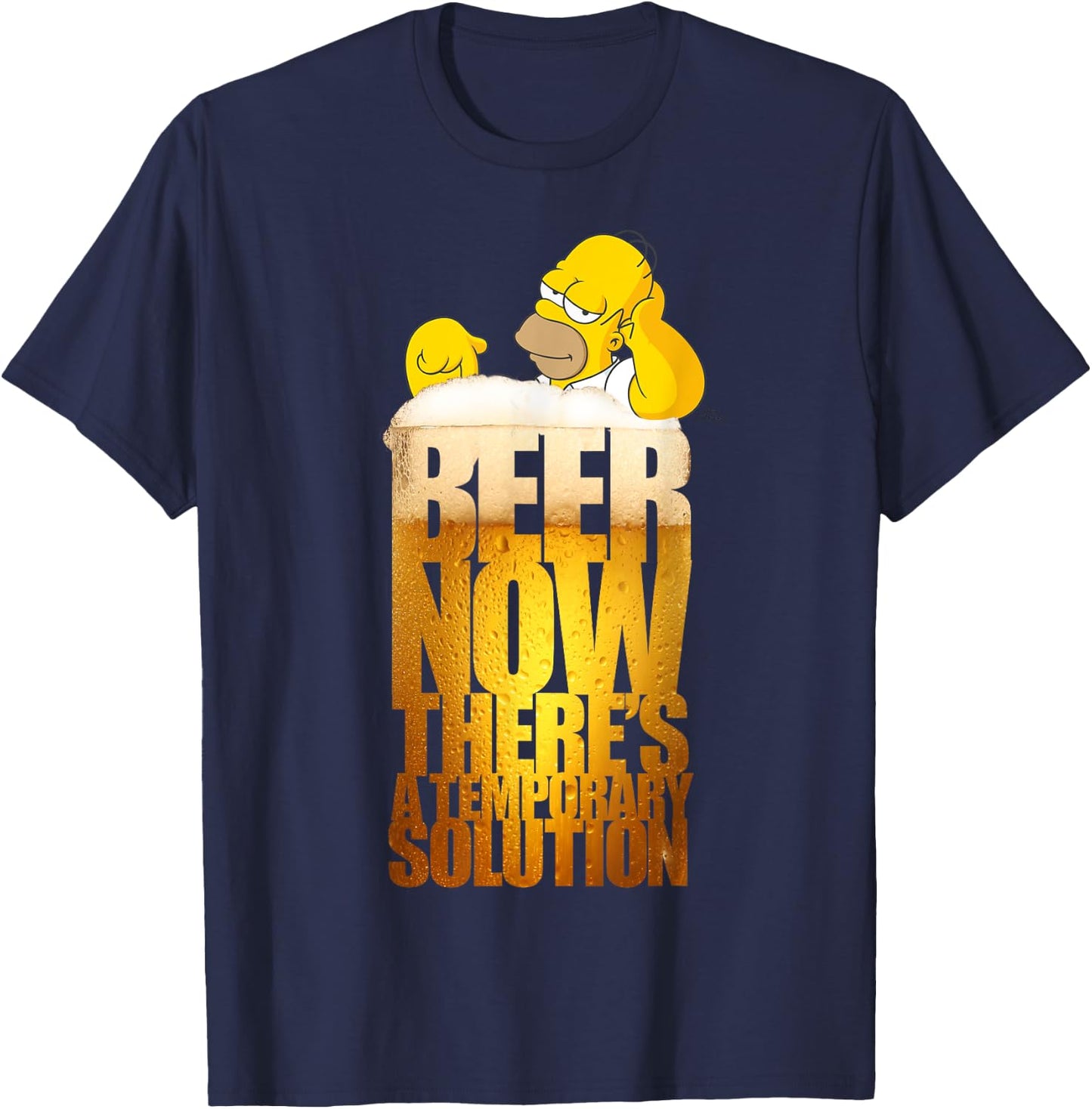 The Simpsons Homer Beer Solution Brewed Humour Beer Lover T-Shirt - T-Shirt | Navy